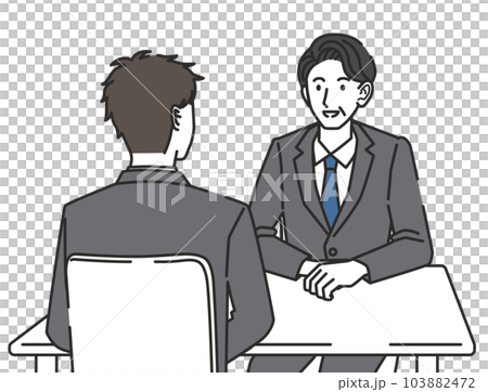 A man receiving an interview A man receiving an interview 103882472