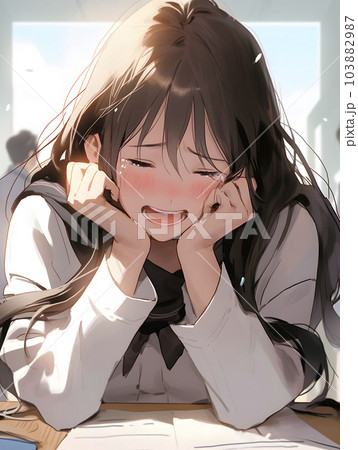テストの結果が悪く泣いてしまう女子高生(Generative AI) テストの結果が悪く泣いてしまう女子高生(Generative AI) 103882987