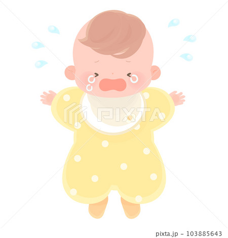泣いている赤ちゃんの全身イラスト 103885643