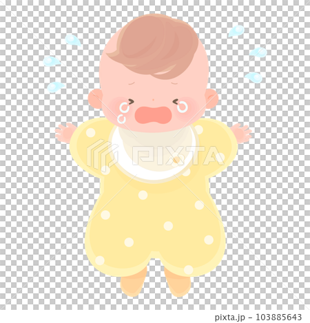 泣いている赤ちゃんの全身イラスト 103885643