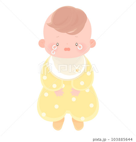 涙目の赤ちゃんの全身イラスト 涙目の赤ちゃんの全身イラスト 103885644
