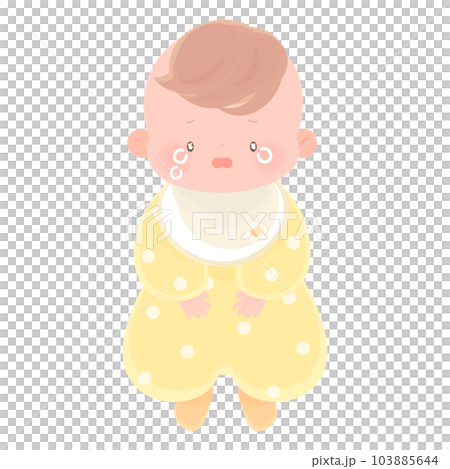 涙目の赤ちゃんの全身イラスト 涙目の赤ちゃんの全身イラスト 103885644