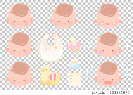 Baby's cute facial expression set Baby's cute facial expression set 103885675