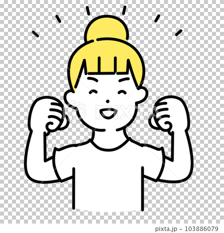 Illustration series of cute people _ Casual woman _ Guts pose 103886079