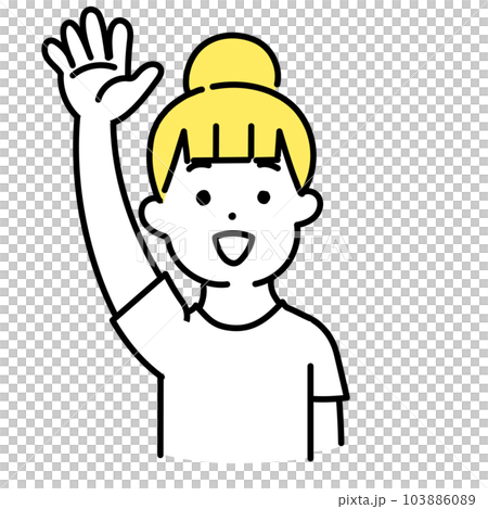 插圖系列可愛的人_休閒女性_問候 103886089