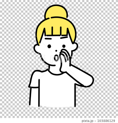 かわいい人物のイラストシリーズ _ カジュアルな服装の女性_ 内緒話 103886129