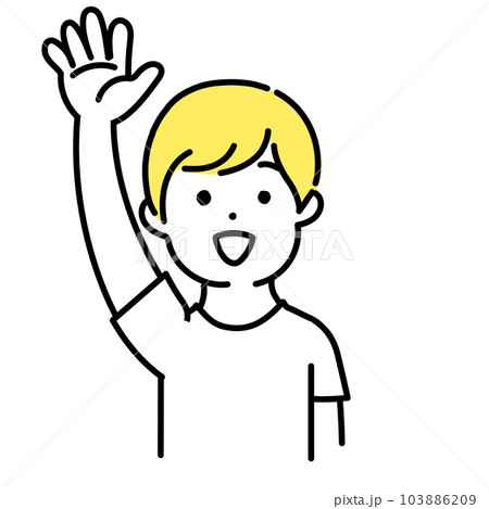 かわいい人物のイラストシリーズ _ カジュアルな男性_ 挨拶 かわいい人物のイラストシリーズ _ カジュアルな男性_ 挨拶 103886209