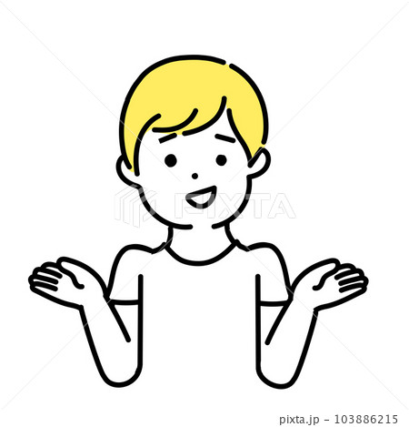 かわいい人物のイラストシリーズ _ カジュアルな男性_ 呆れる かわいい人物のイラストシリーズ _ カジュアルな男性_ 呆れる 103886215