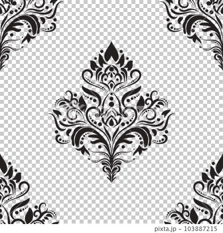 Floral Pattern Luxury Background Black Ornament Stock Vector