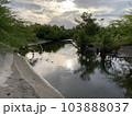 Philippines The river flowing down from the mountains flows into the sea on the shores of pollution with plastic and other garbage ecology 103888037