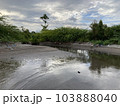 Philippines The river flowing down from the mountains flows into the sea on the shores of pollution with plastic and other garbage ecology 103888040