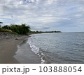 Small warm waves on the sandy shore of the sea gently stroke the shore 103888054