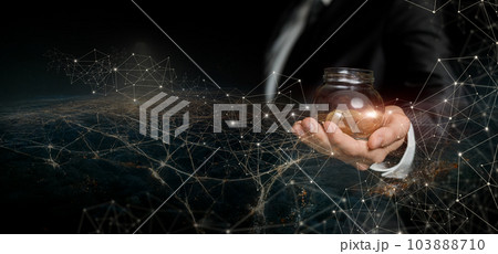 Concept of wealth and accumulations on the Internet. 103888710