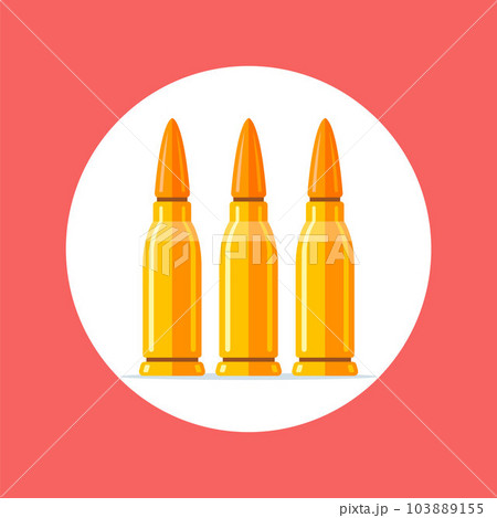 three military metal cartridges. 103889155