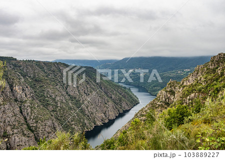 View of Canyon del Sil from Balcones de Madrid in Parada de Sil in Galicia, Spain, Europe 103889227