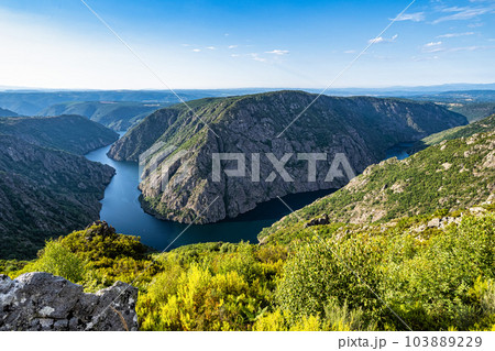 View of Canyon del Sil from Miradoiro da Columna in Parada de Sil in Galicia, Spain, Europe 103889229