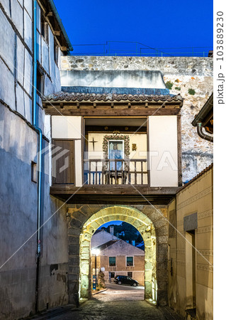 Puerta de San Andres at Segovia, Spain. Defensive wall of Segovia. 103889230