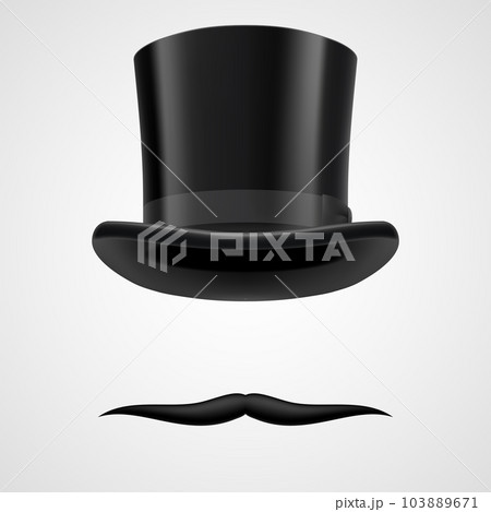 moustaches and stovepipe hat victorian gentleman 103889671