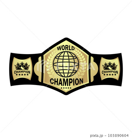 Pattern belt world champion martial arts isolated 103890604