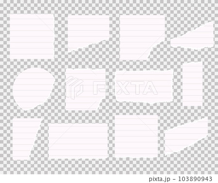 Ripped white lined, scetchbook, math note, notebook paper pieces vector illustrations set. Ripped white lined, scetchbook, math note, notebook paper pieces vector illustrations set. 103890943