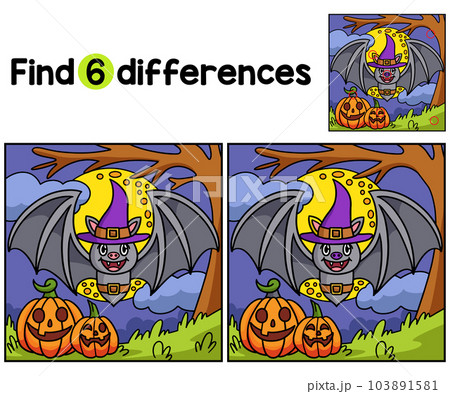Vampire Bat Halloween Find The Differences 103891581