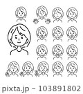 女性の表情セット 103891802