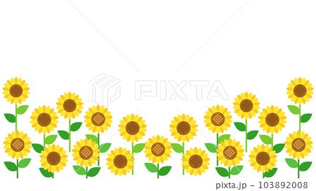 向日葵のお花畑をイメージしたイラスト　アスペクト比16：9バージョン 103892008