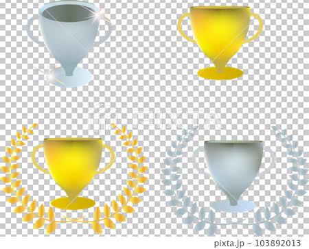 gold and silver shiny trophy 103892013