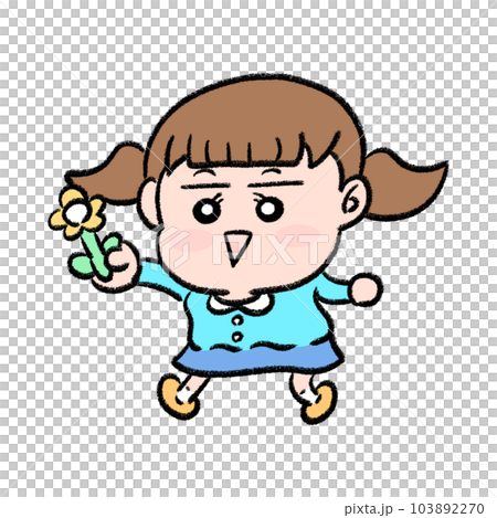 帶花的幼兒園小朋友 103892270