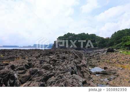 This is the beautiful coastal scenery of Seogwipo, Jeju Island. This is the beautiful coastal scenery of Seogwipo, Jeju Island. 103892350