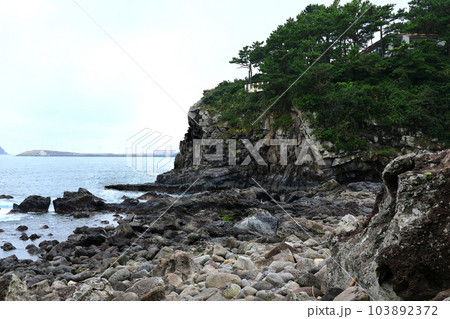 This is the beautiful coastal scenery of Seogwipo, Jeju Island. 103892372