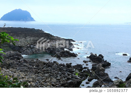 This is the beautiful coastal scenery of Seogwipo, Jeju Island. This is the beautiful coastal scenery of Seogwipo, Jeju Island. 103892377