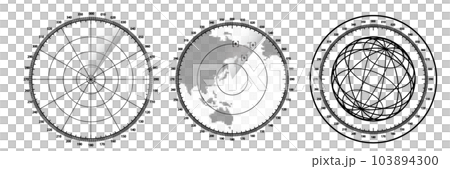 Illustrations of monitoring screens such as radar and sonar Illustrations of monitoring screens such as radar and sonar 103894300
