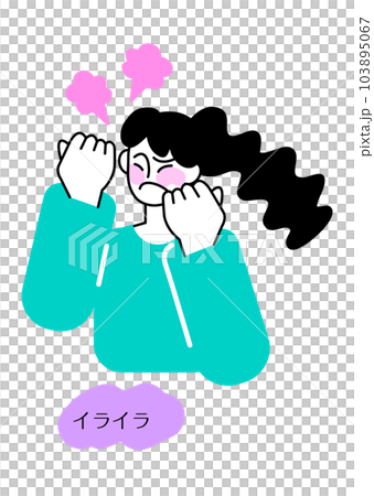 イラスト素材:更年期・更年期障害_女性_症状 イラスト素材:更年期・更年期障害_女性_症状 103895067