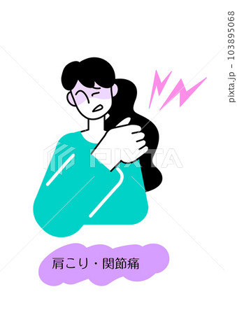 イラスト素材:更年期・更年期障害_女性_症状 イラスト素材:更年期・更年期障害_女性_症状 103895068