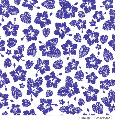 可愛いハイビスカスのイラスト図案, 103895621