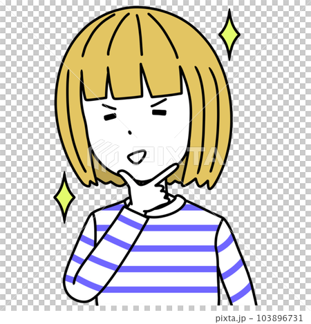 一個女人帶著驕傲的表情的插圖 103896731