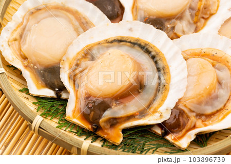 殻付きホタテ(味付き) 殻付きホタテ(味付き) 103896739