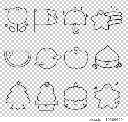 Nursery school, kindergarten, monthly monochrome set for news Nursery school, kindergarten, monthly monochrome set for news 103896994