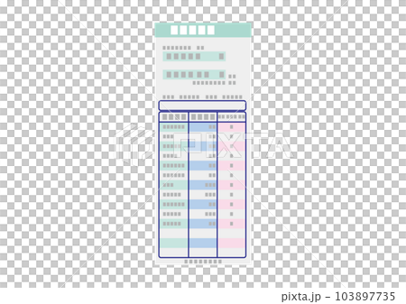 Blood test result report, with simulated values 103897735