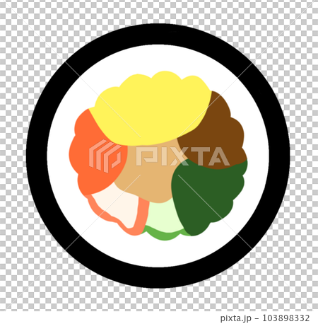 韓国の美味しいキムパのイラスト 103898332