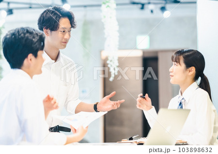 フリーディスカッションをするビジネスチーム フリーディスカッションをするビジネスチーム 103898632