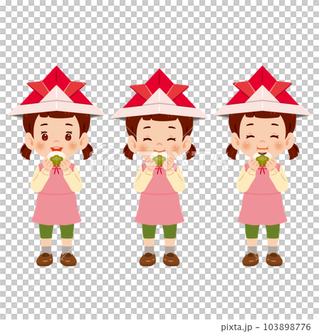 girl eating kashiwamochi 1 103898776