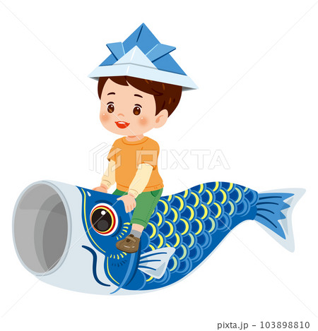 鯉のぼりに乗る男の子1 103898810