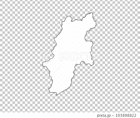 Nagano prefecture topographic map - Stock Illustration [103898822] - PIXTA