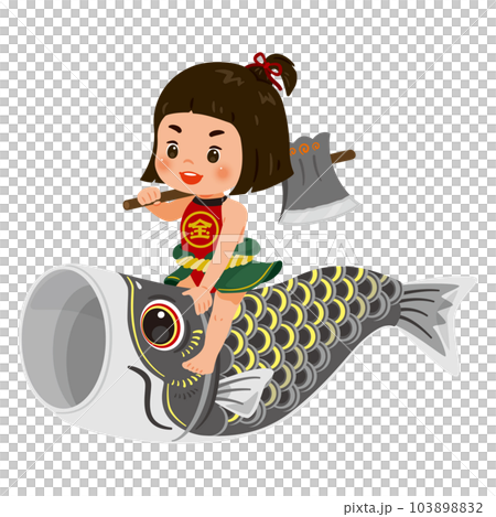 鯉のぼりに乗る金太郎1 鯉のぼりに乗る金太郎1 103898832