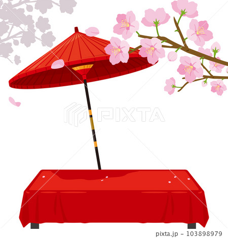 桜　縁台　背景 103898979