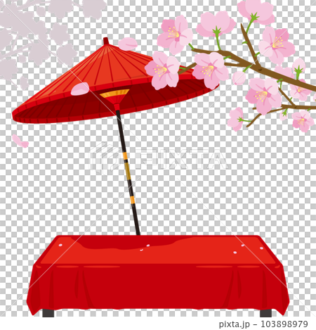桜　縁台　背景 103898979