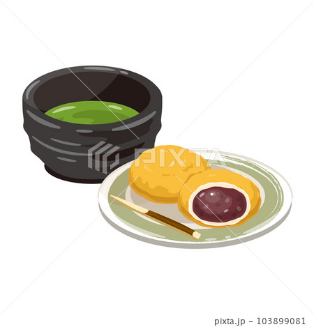 お茶　きな粉　おはぎ　断面3 103899081