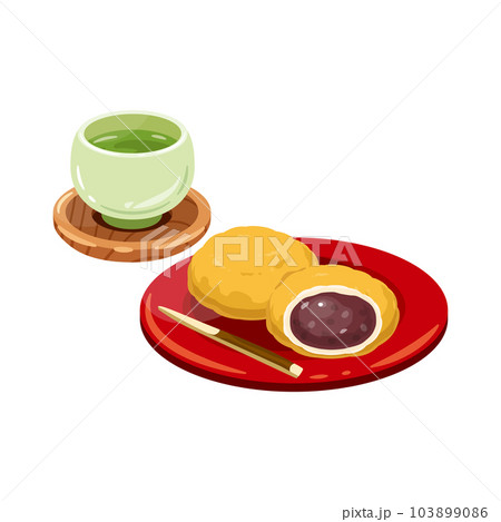 お茶　きな粉　おはぎ　断面1 103899086